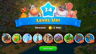 Level 34 unlocked 🔥 I  Township Mobile Game 🏡 🌴