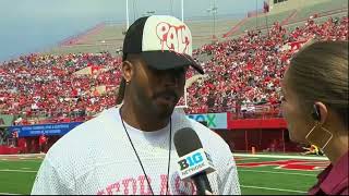 2024 Husker Spring Game 1Q 0610 Haarberg QB Scramble