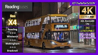 [Reading buses] lion X4 ~ Reading, St Mary's Butts ➝ Bracknell Bus Station【4K】