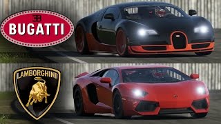 Forza 7 - Bugatti Veyron Super Sport vs Lamborghini Aventator on Top Gear Track