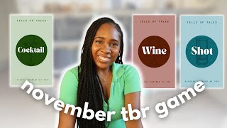 November TBR Game | alcohol chooses what I read this month