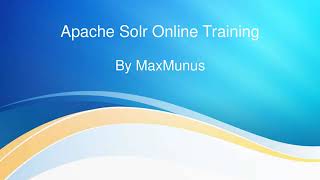 APACHE SOLR Training–APACHE SOLR Online Training–(APACHE SOLR Certification Tips)–APACHE SOLR Course