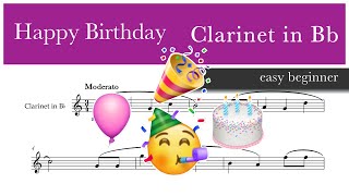 Happy Birthday – Clarinet in Bb sheet music – Easy Beginner