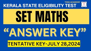 set exam maths answer key | toss academy set answer key july 2024|set maths answer key