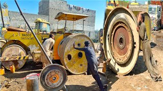 How to Repair the Hardly Broken Big Wheels and Bearing of Road Roller