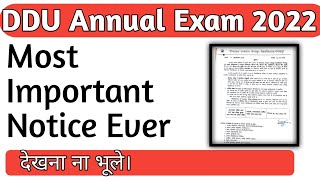 DDU Annual Exam 2022 notice | Important Notice | #ddu