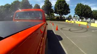 Orange Rush Bob Bertelsen's Chevy C10 messing around at Good Guys Mass