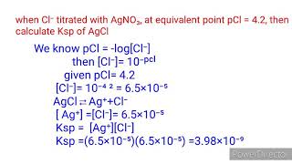 Calculation of Ksp of AgCl using pCl