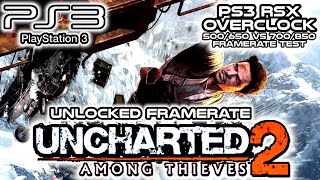 PS3 RSX OVERCLOCK | Stock VS 700/850 | UNCHARTED 2 : Among Thieves - Unlocked FPS | Framerate test