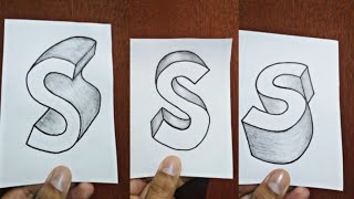 3 WAYS HOW to DRAW LETTER S in 3D | THE LETTER DUDE