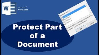 How to Password Protect Section of Word 2016 Document