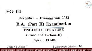 B A II English Literature, Prose and Fiction -II , #MALANI_CLASSES