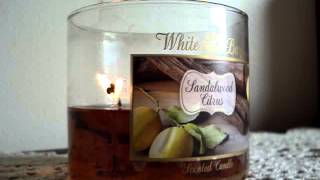 Bath and Body Works Candle Review- Candle of the Week: Sandalwood Citrus (Fall White Barn 2013)