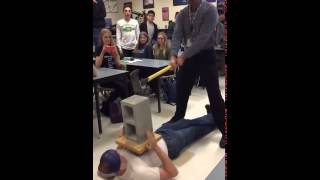 Physics Teacher Hit In The Nuts With An Ax!