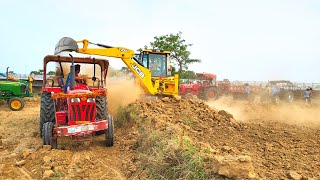 Jcb 3dx Xpert Loading Mud In Tractor Trolly | Swaraj 742 Fe | Mahindra 275 Di | Swaraj 735 Xt