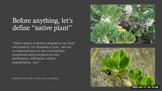 Conservation Conversations: Wednesday, April 13, 2022. "At Home Native Landscaping."