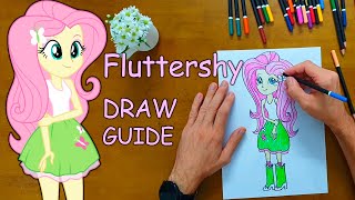 FLUTTERSHY from EQUESTRIA girls - How to DRAW - step by step GUIDE