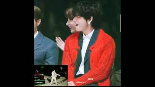 v reaction to na haeun dancing on exo love shot and BTS boy with luv