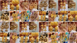 Latest Bridal Gold Earrings designs 2024 #goldjhumkadesigns #bridalearrings