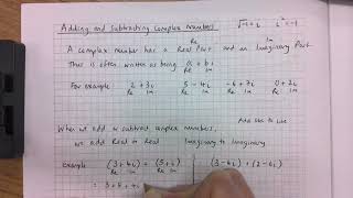 Complex Numbers Adding and Subtracting Complex Numbers