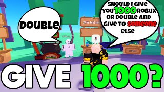 Should I DONATE or DOUBLE?? #plsdonate #roblox