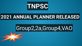 TNPSC 2021 annual planner