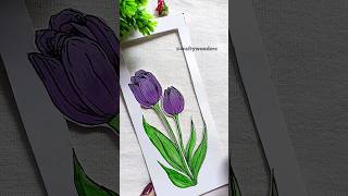 DIY Tulip Bookmark Tutorial🔖🌷|#shorts #art #diy #bookmark #viral  #satisfying #youtube #viralvideo