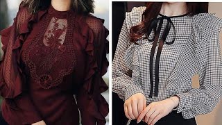 Stylish Wedding Guest Outfit Ideas for Every Season//casual wear full sleeve duble frill blouses