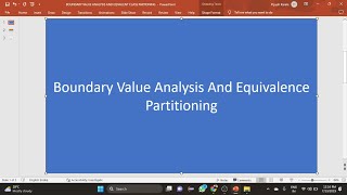 what is  Boundary Value Analysis And Equivalence Partitioning