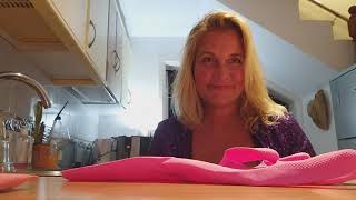 Pink rubber gloves ASMR