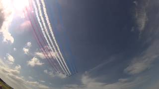 The Red Arrows Arrival Formation at Farnborough Airshow 2014 [ GoPro-1080P]