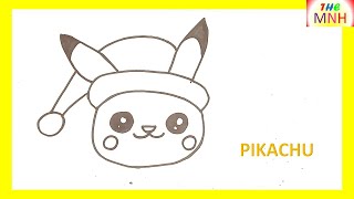 HOW TO DRAW CUTE CHRISTMAS PIKACHU