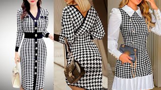 very gorgeous and Stylish check print formal Bodycon dresses for women 2024