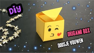 ❤  DIY KNUTSELEN: EMOIJ DOOSJE VOUWEN MET DEKSEL (ORIGAMI EASY!)