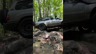 100 series Land Cruiser on rock garden trail 11 driven by Zach Burns