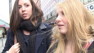 Girls' secrets: fashion or love? Irish people speak. Dublin, Ireland. Jokes fun laugh pranks.