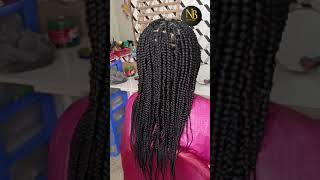 #shorts : White Girl With Box Braids Using Extension Braiding Hair