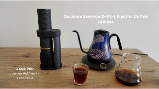 Trying James Hoffmann 1 cup v60 coffee | using Cocinare Essence 2-IN-1 Electric Coffee Grinder