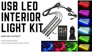 8 Color USB LED Interior Light Kit