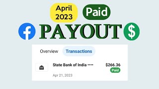 Facebook payout released - paid | April month payout paid #facebookmonetization #payout #facebook