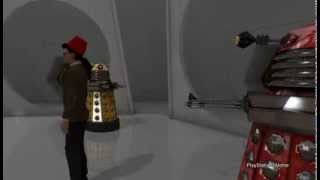 PlayStation Home Doctor Who TARDIS with new Interactive Daleks using BBC Camera.