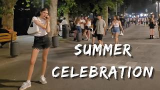 YES YES this is summer celebration in Italy😘summer walking tour in LECCO-Italy😍#italianfood