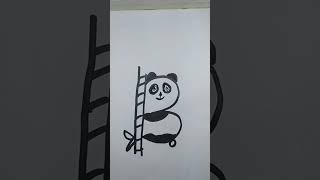 panda drawing with letter B #shorts#easydrawing