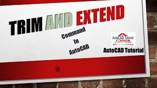 How to use trim and extend command in AutoCAD।AutoCAD # 24