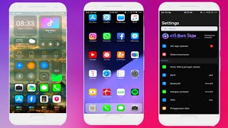 TEMA IOS DARK V10 JAM DI TENGAH dan TEMBUS SEMUA APLIKASI