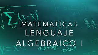 Matematicas, Lenguaje Algebraico I