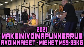 Maksimivoimapunnerruksen SM-kilpailut | Avoin naiset - Miehet m59-83kg