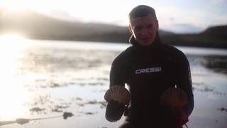 Free Diving for Scallops on the Isle of Skye