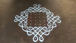 10 x 2 dots beautiful beginners sikku kolam | simple kambi Kalam | SathyaSelva Arts