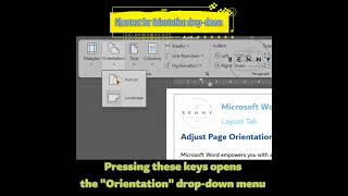 Orientation drop-down shortcut #wordtutorial #orientation #keyboardshortcut